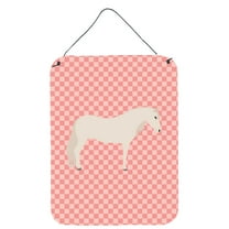 Caroline's Treasures BB7905DS1216 Paso Fino Horse Pink Check Wall or Door Hanging Prints, 12x16, multicolor