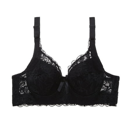 Siilsaa Women S Lingerie Sexy Women s Full Coverage Plus Size Bra Non Padded Wireless Minimizer Bra Black 100D