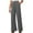 Dark Gray, variant on Women's Wide Leg Pants Elastic High Waisted Pleated Casual Palazzo Pants Straight Leg Trousers with Pockets Beige L