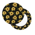 thumbnail image 3 of Round Bar Stool Seat Covers, sunflowers black Aesthetic Elastic Round Chair Cover Stool Seat Slipcover Bar Stool Cushions Round Pad for 12-14 inch, 3 of 7