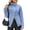 Light Blue, variant on Women's Oversized Denim Jacket Stand Collar Asymmetric Button Long Sleeve Casual Jean Coat Vintage Washed Street Outerwear with Pockets Light Blue