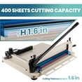 thumbnail image 2 of 17" Guillotine A3 Paper Cutter, 400 Sheet Capacity, Heavy Duty, Hardened Steel Blade, Movable Fence, Rotary Paper Trimmer for Business, Professional Use, Print Shops, 2 of 8