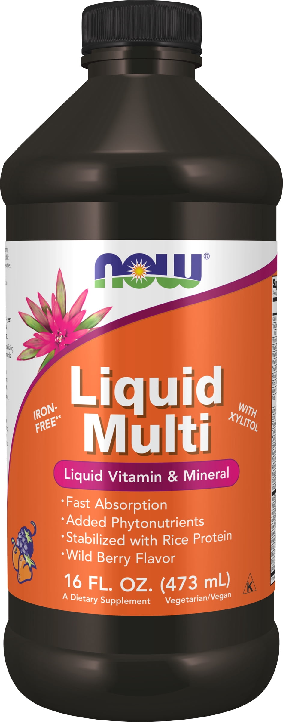 NOW Foods Liquid Multi Iron Free - Adult-Wild Berry 16 fl oz Liq