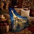 thumbnail image 3 of Peaceful decorative motif Starry Night Scene Doves Sheep, Festive decorative motif Scene, Warm Flannel Blanket for Living Room and Family Room, Art Lovers Christmas Gift, Festive Home Decor, 3 of 9
