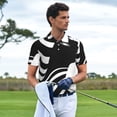 thumbnail image 3 of Goofa Abstract Monochrome Profile Print Mens Polo Shirts Quick Dry Short Sleeve Golf T Shirt Performance Moisture Wicking Casual Workout-Small, 3 of 6