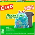 thumbnail image 1 of Glad Large Drawstring Recycling Bags - 30 Gallon Blue Trash Bag - 28 Count, 1 of 7
