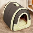thumbnail image 2 of potrochi Small Dog House Indoor, 2 in 1 Washable Covered Dog Cat Bed,Insulated Cozy Pet Dog Igloo Cave, Indoor Pet House with Fluffy Mat, Removable and Washable Cover, 2 of 6