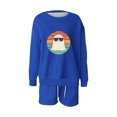 thumbnail image 3 of Puntoco Conjunto De Sudadera Y Pantalón Con Cuello Redondo Y Manga Larga Para Mujer, Estampado De Halloween, Informal, Azul, Xl, 3 of 3