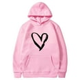 thumbnail image 5 of BLTIBY Valentine's Day Sweatshirt for Women Hooded Spring Autumn Funny Love Heart Graphic Valentines Shirt Casual Valentines Round Neck Long Sleeve Pullover Tops 2025 Pink XXL, 5 of 5
