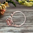thumbnail image 4 of Milgrain 8x5mm Pear Shape 1.75 Carat Pink Morganite Engagement Ring 10k Rose Gold Morganite Ring Wedding Ring Art deco Antique style, 4 of 5
