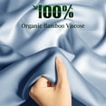 thumbnail image 2 of Sonoro Kate 100% Organic Cooling Bamboo Sheets, King Sheet Set 4-Piece with 16" Deep Pocket, Silky Smooth Luxury Bed Sheets, Lake Blue, 2 of 7