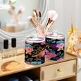 thumbnail image 5 of 4 Pack Bathroom Canisters Transparent Storage Jar for Cotton Ball, Swab, Floss Vibrant and Colorful Floral, 5 of 7