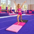 thumbnail image 2 of Justice 6ft Three Panel Folding Gymnastics Mat with Carry Handles, Multi Color Pink and Black, 1.5-inch Thickness, 2 of 7