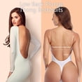thumbnail image 4 of VASLANDA Women Plunging Deep V-Neck Strapless Backless Bodysuit Seamless Thong Full Body Shapewear for Wedding Party, 4 of 7