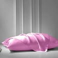 thumbnail image 4 of Cloud Fino Luxurious Satin Bed Sheets Pink Silk Sheets Queen 15 " Deep Pocket Pillowcases Sheet, 4-Piece, 4 of 6