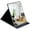 A Black, variant on Folding Makeup Mirror (10X7 Inch),Portable Office Desktop Travel Mirror,PU Leather Mirror with Adjustable Stand