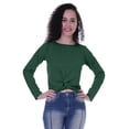 thumbnail image 1 of Moomaya Haut Court à Manches Longues avec Nœud devant pour Femmes T-Shirt d'Été Uni, 1 of 7