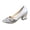 White, variant on Pumps For Summer Womens Office Slip On Block Solid Pointed Toe Casual Low Heel Pumps Shoes,Black 7.5