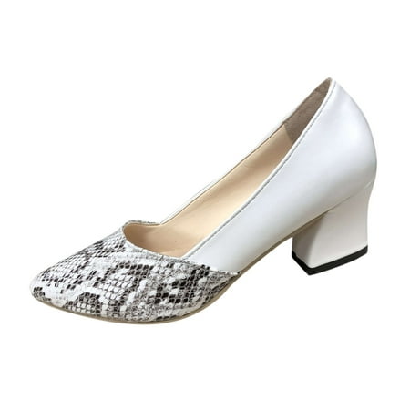 

Pimfylm Pumps Women s Pedazo Dress Shoes Low Block Heels Comfortable Closed Toe Ankle Strap Wedding Pumps White 8