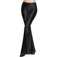 thumbnail image 1 of Womens Wide Leg Flared Bootcut Palazzo Hippie Pants Metallic Bell Bottom Retro 70s Trousers, 1 of 3