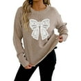thumbnail image 1 of TINZ Sweater Dress Long Sleeve Oversized Tunic With Exquisite Embroidery And Panel Design Warm Winter Knit Vest Dress Long Pullover Sweater Belted Long Dress, 1 of 4