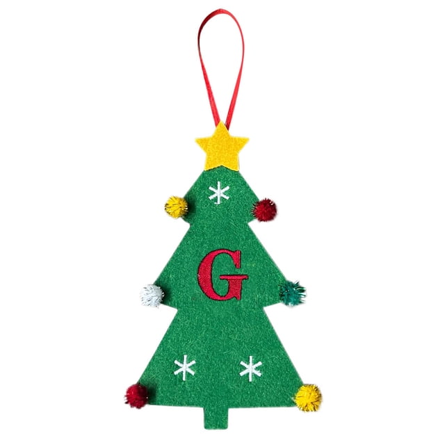 Fiudx Ofertas de la semana 2024 Nuevas decoraciones para árboles de Navidad Mini árbol de Navidad Bordado Letra inglesa Colgante navideño Pequeño colgante