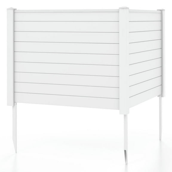 Spaco PVC Fence with 20 Inch Long Stakes, Outdoor PVC Air Conditioner Fence, Fence for for Outdoor as Garden, Patio, White