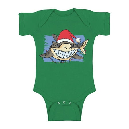 

Awkward Styles Ugly Christmas Baby Outfit Bodysuit Xmas Shark Romper