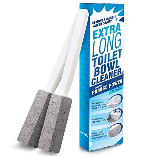 Impresa 2Pack Extra Long Handled Pumice Stone Toilet Bowl Cleaner