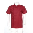 thumbnail image 2 of inhzoy Unisex Men's Chef Coat Kitchen Restaurant Work Uniform Cook Shirts Tops Burgundy Short Sleeve L, 2 of 9