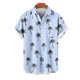 thumbnail image 1 of Blusa y camisa de manga corta con cuello vuelto para hombre, estilo casual, con cuello estampado, manga corta, botones, moda, cárdigan con bolsillo, blusa de poliéster para hombre, 1 of 4
