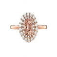 thumbnail image 2 of Sale Double Halo 1.50 carat Morganite and Diamond Engagement Ring in 10k Rose Gold for Women, 2 of 2