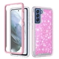 thumbnail image 3 of for Samsung Galaxy S21 FE (NOT FIT SAMSUNG S21) Glitter Bling Full Body Built In Screen Protector Phone Case PU Shock Bumper Scratch Guard Skin Wrap Slim Cover, 3 of 4