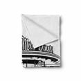 thumbnail image 2 of Retro Soft Flannel Fleece Blanket, Nostalgic Illustration of Retro Diner Restaurant with Vintage Cars Back in Fifties, Cozy Plush for Indoor and Outdoor Use, 50" x 70", Black White, by Ambesonne, 2 of 6