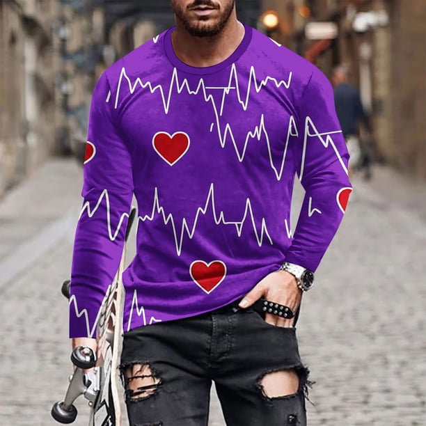 Blusas y camisas de manga larga y cuello redondo para hombre, camisetas casuales con estampado de moda y cuello redondo, blusas de licra de manga corta para hombre.