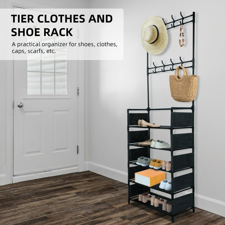 4/5 Tier Carbon Steel Coat Rack, Entryway Shoe Rack, Entryway Shoe