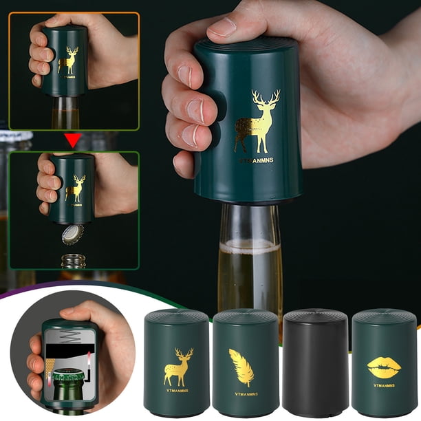 Abrebotellas tipo prensa - Diseño de palanca fácil para abrir sin esfuerzo, ahorra tapones, barra de acero inoxidable y uso doméstico