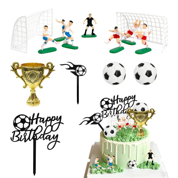 Set de 14 adornos para pastel de fútbol MOASIOP