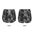 thumbnail image 3 of Yiaed Black Cats In A Garden Print Women's Running Shorts with Liner 3 Zipper Pockets Elastic Workout Athletic Gym Yoga Shorts-Large, 3 of 7