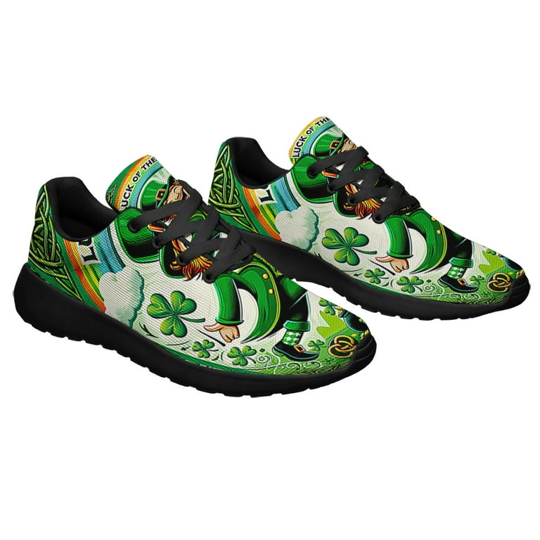 Leprechaun St Patrick's Day Luck Of The Irish Shoes Sneakers Black Size 8 -  Walmart.com