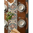 thumbnail image 5 of Bohemia Flower, Table Runner Colorful Vintage Abstract Geometric Tablerunners 13 x 120 Inch, Table Decorations Tabletop Scarf for Summer Gathering Holiday Farmhouse Kitchen Dining Decor, 5 of 6