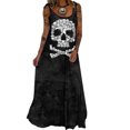 thumbnail image 1 of TRKIYQC Vestido de Verano para Mujer, Correas de Hombro Corbata Calavera/Calavera Rosa/Calavera de Diamantes de Imitación Vestido de Escote Redondo, Señoras Sueltas-Fits Largo de una Pieza TRKIYQC  moda, 1 of 4