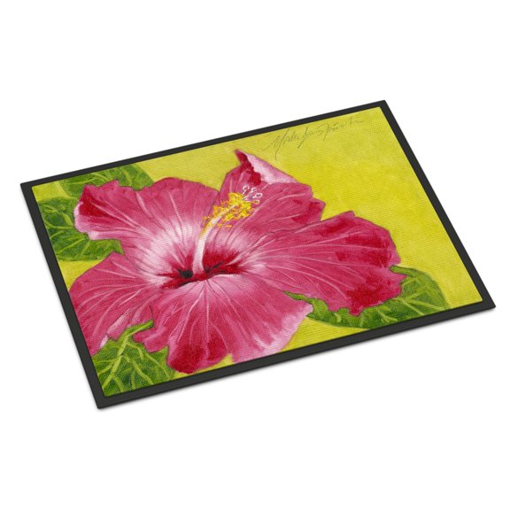 Hot Pink Hibiscus by Malenda Trick Door Mat