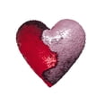 thumbnail image 2 of Mermaid throw pillow, two Reversible Sequin color Heart shaped decorative with pillow insert, 13''×15'' (Red & Pink), 2 of 4