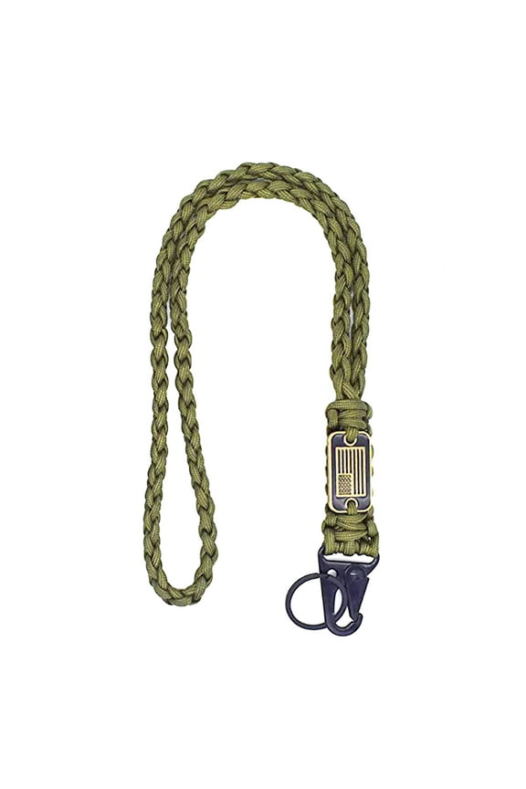 Keychain Lanyard Braided Lanyard with American Flag Tag Heavy Duty Keychain Rope Pendant for Men Adjustable Stylish Cord Key Lanyard