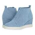thumbnail image 3 of Women's Platform Wedge Ankle Boots with Side Zipper Breathable Slip On Dress Shoes Lightweight Non Slip Sneakers Blue Size 7, 3 of 4