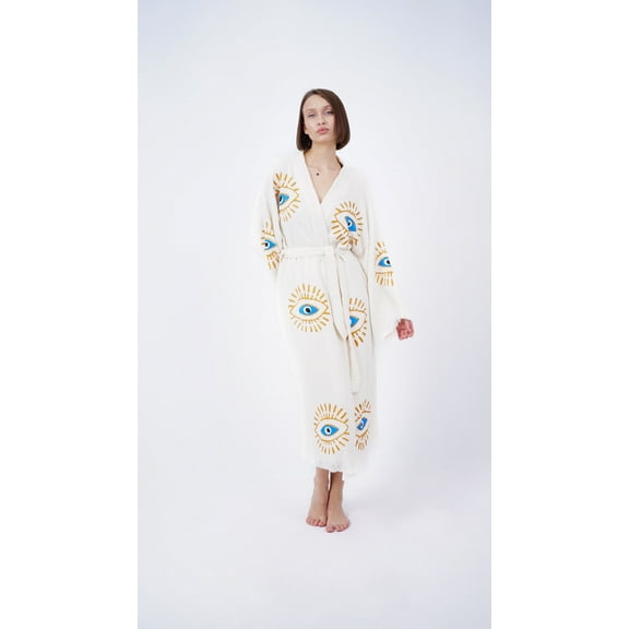 Handmade Evil Eye Boho Festival Kimono