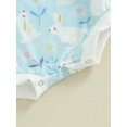 thumbnail image 6 of Bagilaanoe Newborn Baby Girl Boy Easter Rompers Floral Print Short Sleeve Bodysuits 3M 6M 9M 12M 18M Infant Casual One Piece Short Jumpsuit, 6 of 7