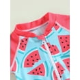 thumbnail image 6 of Blotona Kids Baby Rash Guard Swimsuit Playsuits Watermelon Print Zipper Short Sleeve Sun Protection Bathing Suit Beachwear, 6 of 10
