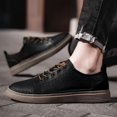 thumbnail image 5 of Men's Low-Top Lace-Up Casual Sneakers Flat Sole Stitched Detail Comfort Walking Shoes for Daily Commute, 5 of 7